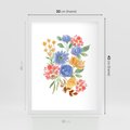 Plakat w ramie 30x40 - Kwiatowe Światło - akwarelowe kwiaty, bukiet - rama biała