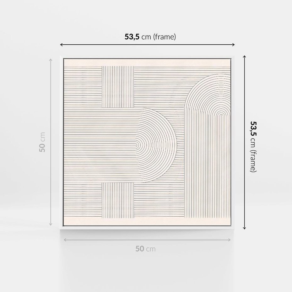 Obraz w ramie 50x50 - Geometryczna Elegancja Mid Century - mid century, minimalizm - rama biała
