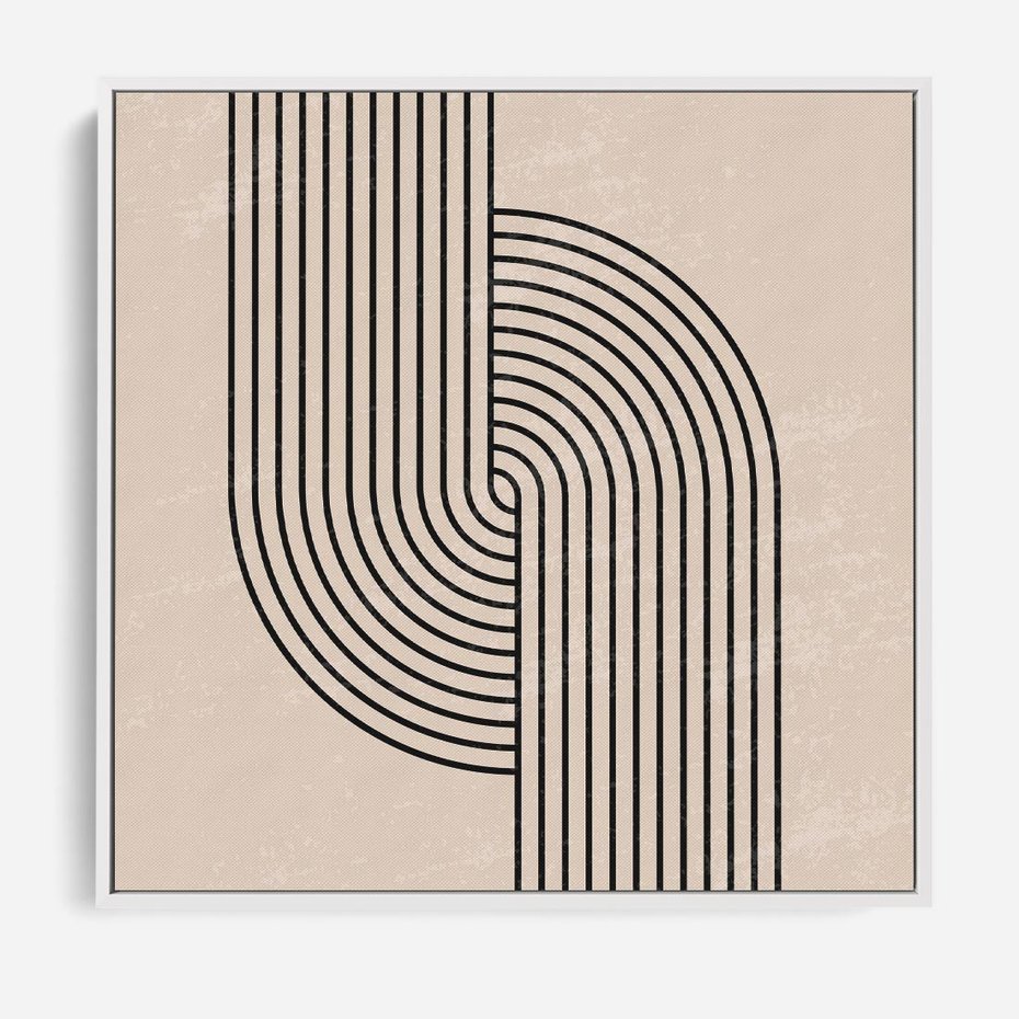 Obraz w ramie 50x50 - Puls Abstrakcji - abstrakcyjne linie, geometria - rama biała