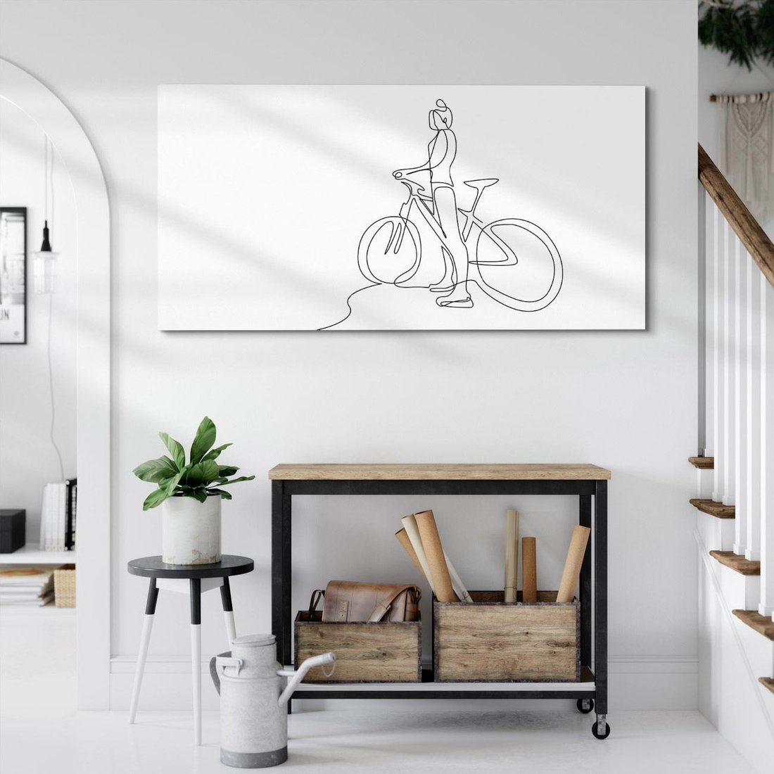 Obraz na płótnie 120x60 - Minimalistyczna Przejażdżka - szkic, minimalizm