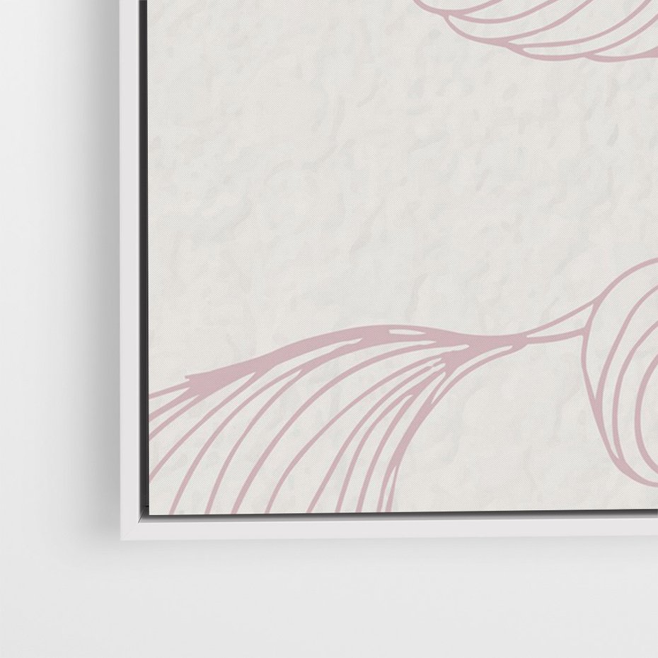 Obraz w ramie 70x100 - Szept marzeń i tajemnic - abstrakcyjne, roślinne ornamenty - rama biała