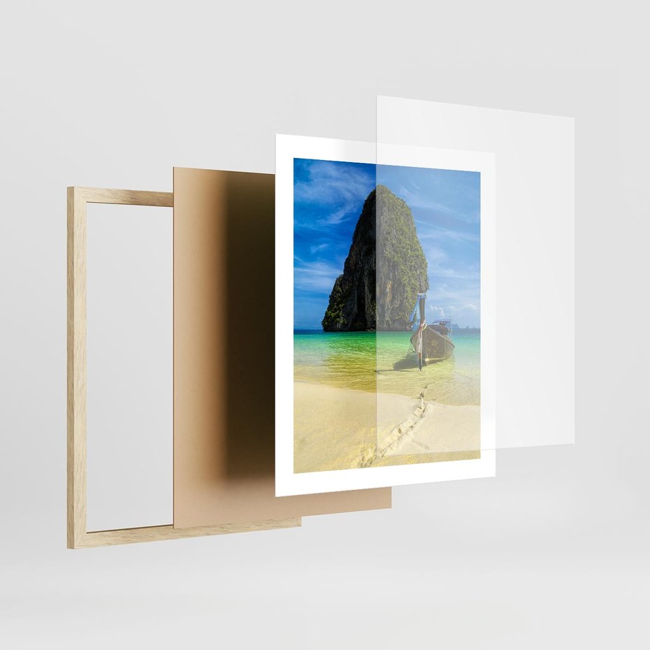 Plakat w ramie 40x50 - Łódź nad Morzem - łodź, morze - rama drewno