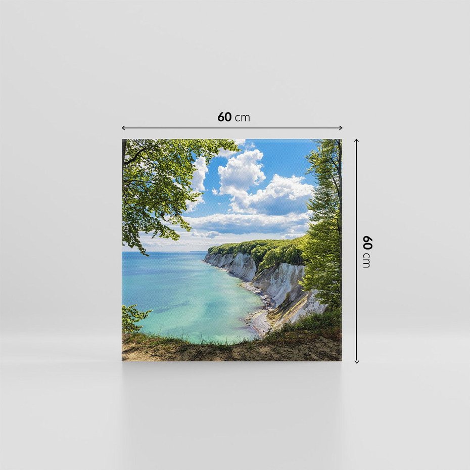 Obraz na płótnie 60x60 - Morze: siła skał na brzegu" - morze, skały