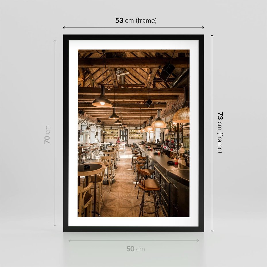 Plakat w ramie 50x70 - Smak i styl - restauracja, architektura - rama czarna