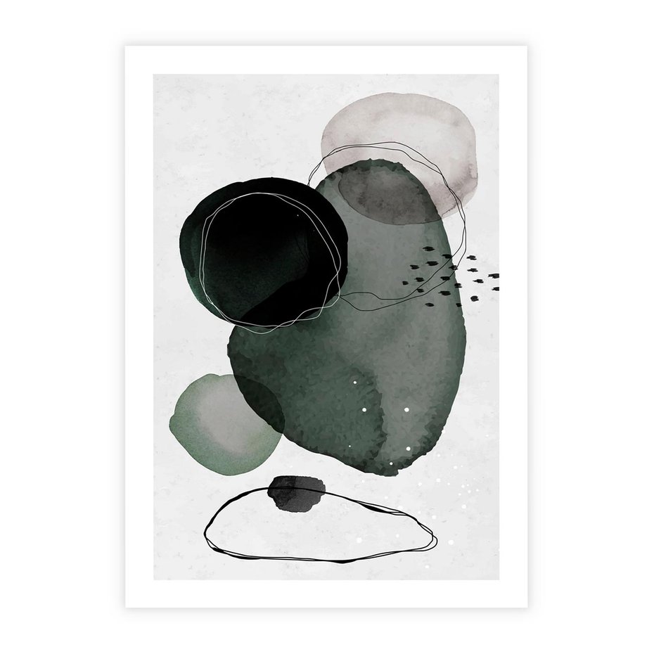 Plakat bez ramy 21x30 - Abstrakcyjne Plamy w Akwareli - abstrakcyjne akwarelowe plamy