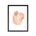 Plakat w ramie 30x40 - Impresje Przenikających Form - abstrakcyjne akwarelowe plamy, minimalizm - rama czarna