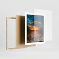 Plakat w ramie 40x50 - Magia zachodu słońca na plaży - zachód, słońca - rama drewno