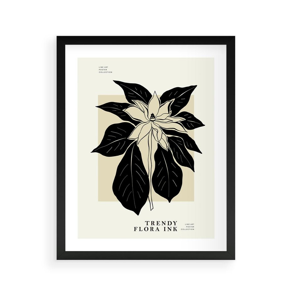 Plakat w ramie 40x50 - Melancholia przerywanych linii - wiaty, typografia - rama czarna