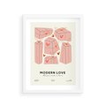 Plakat w ramie 30x40 - Nowoczesna Miłość - nowoczesna grafika, pastelowe kolory - rama biała