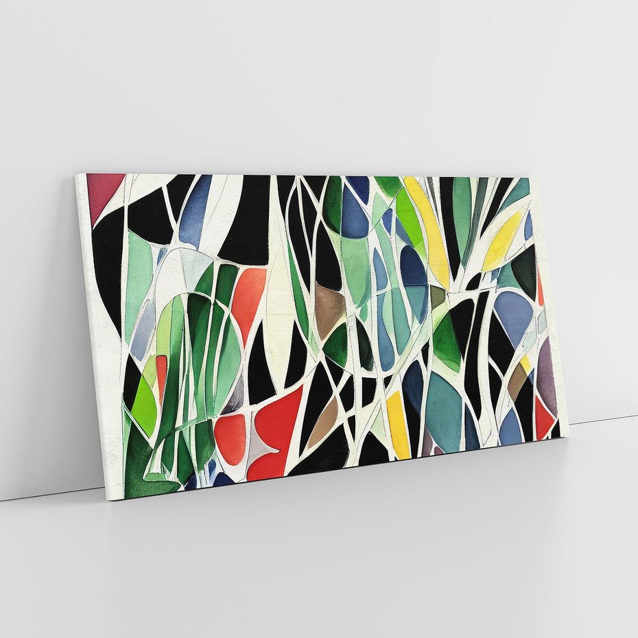 Obraz na płótnie 100x50 - Taniec Plam i Kształtów - abstrakcyjny akwarelowy obraz, plamy