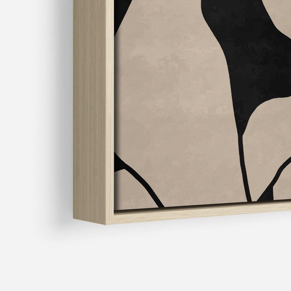 Obraz w ramie 50x50 - Nocne Pochłonięcia - abstrakcyjne linie, mroczny plakat - rama drewno