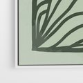 Obraz w ramie 70x100 - Zielonkawy Uścisk Natury - abstrakcyjny zielony motyw, skandynawski design - rama biała