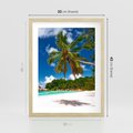Plakat w ramie 30x40 - Oaza palm na plaży - palma, plaża - rama drewno