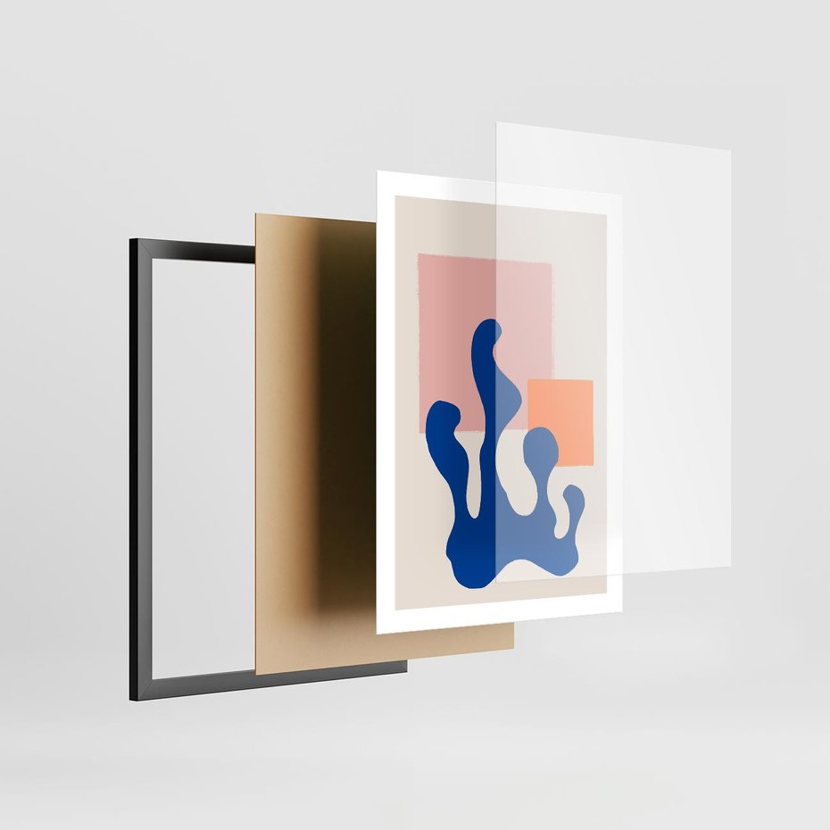 Plakat w ramie 50x70 - Bezgraniczna Galeria Plam - abstrakcja, nowoczesny plakat - rama czarna