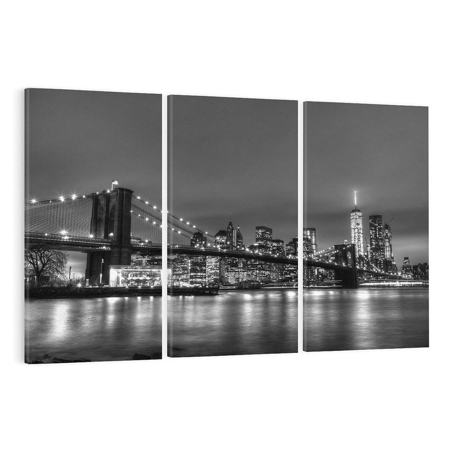 Obraz na płótnie 120x80 - Miasto, które nie Śpi - most, Nowy Jork