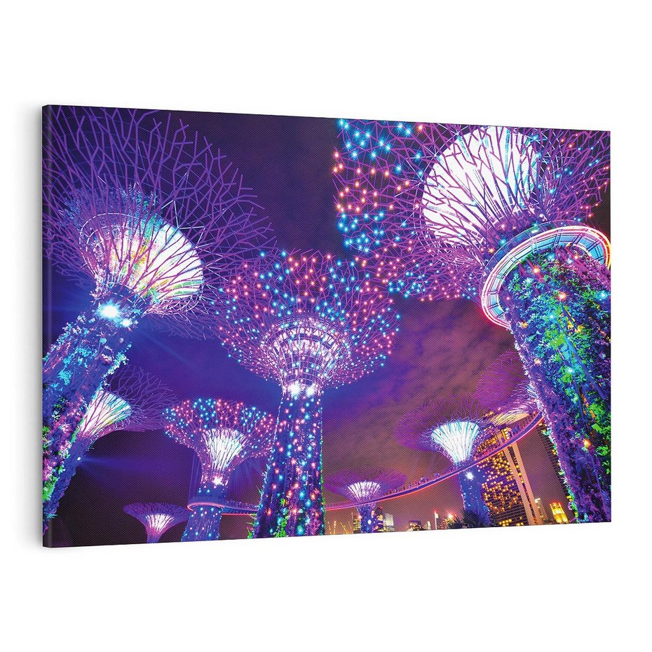 Obraz na płótnie 120x80 - Azja: nocne światła architektury - Azja, noc