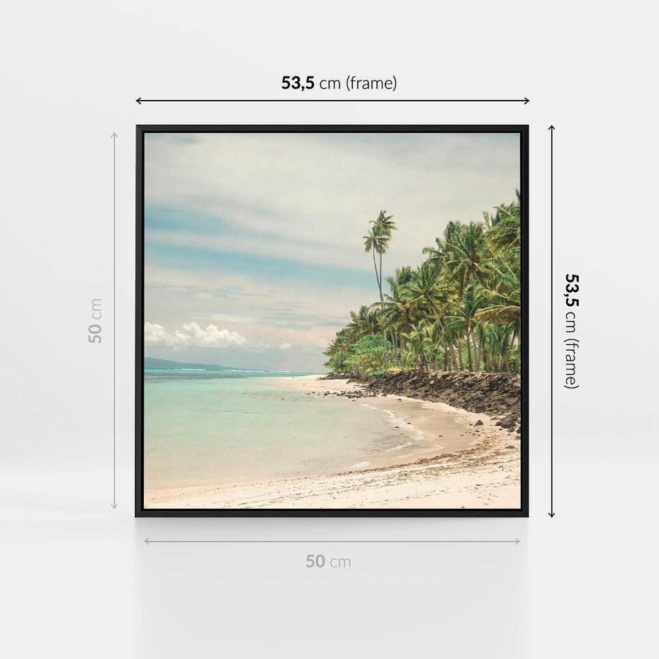Obraz w ramie 50x50 - Uczta Egzotycznych Marzeń - fotografia, rajska plaża - rama czarna