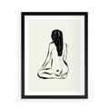 Plakat w ramie 50x70 - Minimalistyczna Piękność: Kobieta w Sztuce - grafika minimalizm, rysunek kobiety - rama czarna