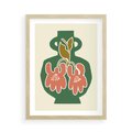 Plakat w ramie 50x70 - Kreatywne Impulsy - boho styl, wazon - rama drewno