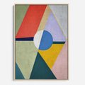 Obraz w ramie 50x70 - Taniec Subtelnych Odbić - abstrakcyjne geometryczne kształty, olejny obraz - rama drewno