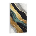 Obraz na płótnie 50x70 - Refrakcje płynącej rzeczywistości - jak marmurowa rzeka, linie złota