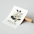 Plakat bez ramy 30x40 - Podróż linii kwiatowego czasu - kwiaty, typografia