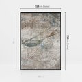 Obraz w ramie 50x70 - Betonowe Wspomnienia Liści - odciski w betonie, odbitki - rama czarna
