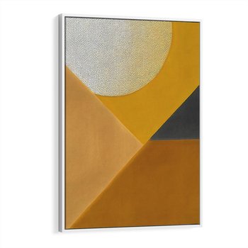 Obraz w ramie 80x120 - Harmonia migoczących ognisk - intensywne ciepłe kolory, słoneczny żółty - rama biała