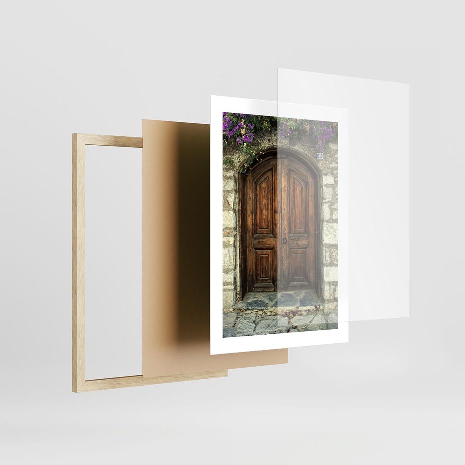 Plakat w ramie 30x40 - Tajemnicze stare drzwi - stare, drzwi - rama drewno