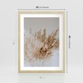 Plakat w ramie 30x40 - Boho Urok Traw Pampasowych - suche trawy, pampas - rama drewno