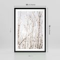 Plakat w ramie 50x70 - Szron na Gałęziach - ośnieżone gałązki, szron na gałęziach - rama czarna