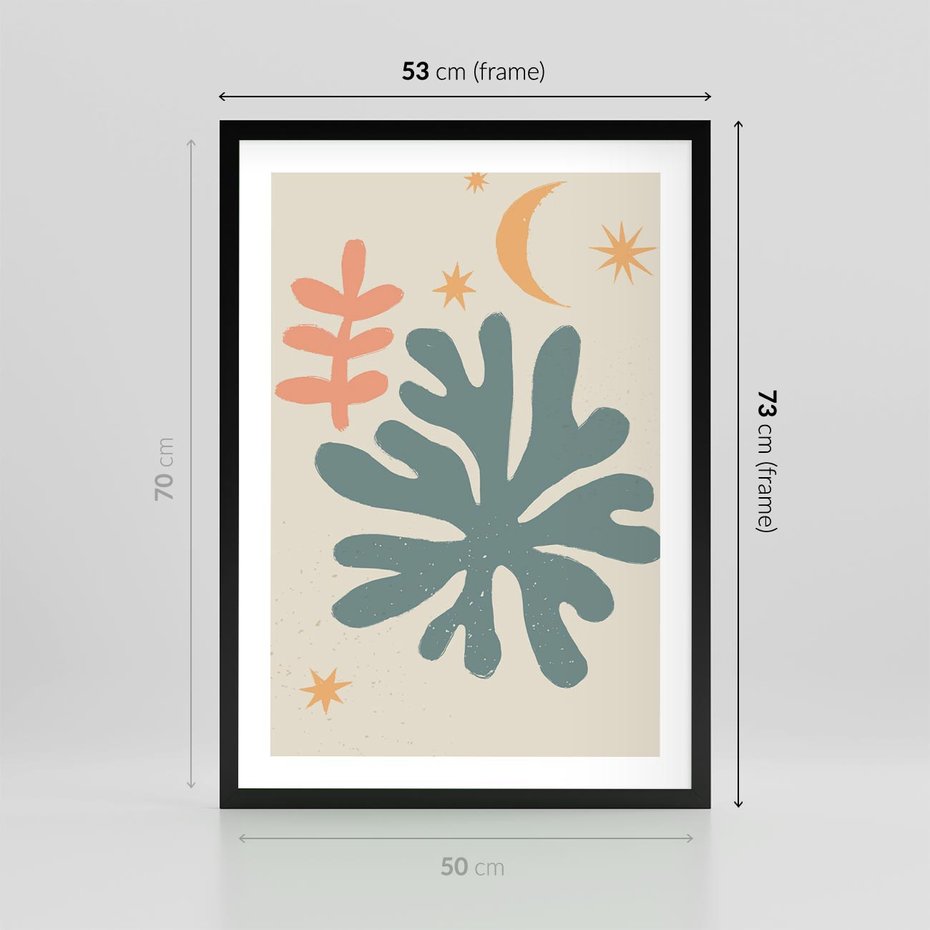 Plakat w ramie 50x70 - Rozbłysk Emanacji - boho formy, kształty - rama czarna