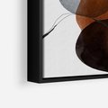 Obraz w ramie 50x50 - Kolorowe Wizje - abstrakcyjne plamy akwarelowe, czarny szkic - rama czarna