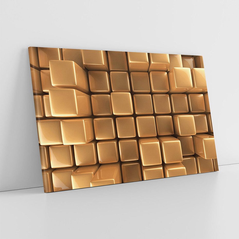 Obraz na płótnie 70x50 - Błyszcząca Elegancja - złoto, 3d