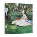 Obraz na płótnie 30x30 - Rodzina Monet w ogrodzie w Argenteuil (1874) Édouard Manet - Reprodukcja - reprodukcja, obraz na płótnie