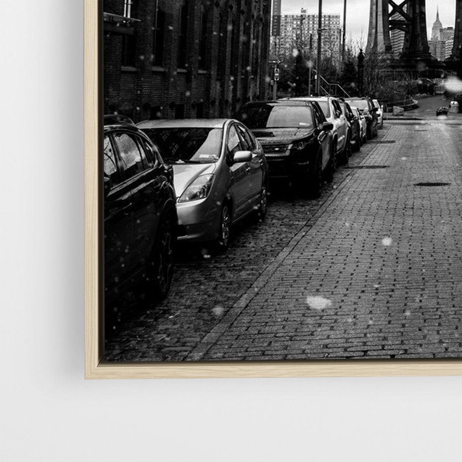 Obraz w ramie 80x120 - Ikona Miasta - Nowy Jork, most - rama drewno