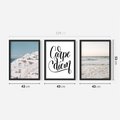 Zestaw obrazy w ramie 40x50 galeria - Carpe, diem, Santorini, plaża, morze - rama czarna