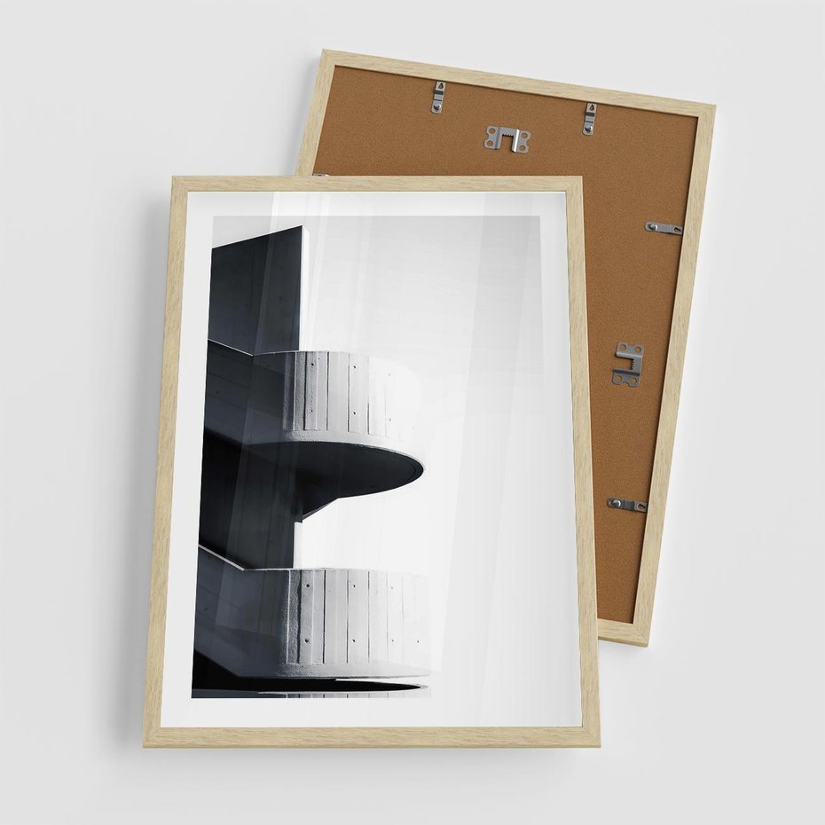 Plakat w ramie 50x70 - Elegancja Współczesności - architektura, nowoczesne formy - rama drewno