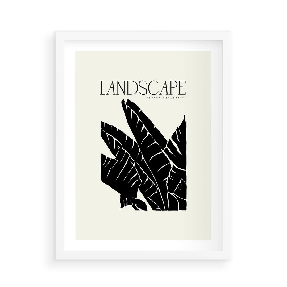 Plakat w ramie 50x70 - Rytmy roślinnego życia - nowoczesna sztuka, minimalistyczny styl - rama biała