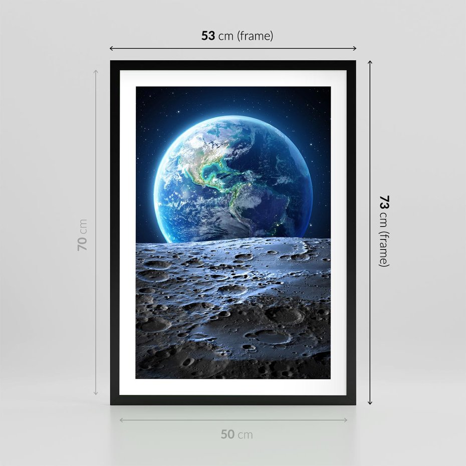 Plakat w ramie 50x70 - Mistrzowskie spojrzenie na Ziemię - ziemia, kosmos - rama czarna