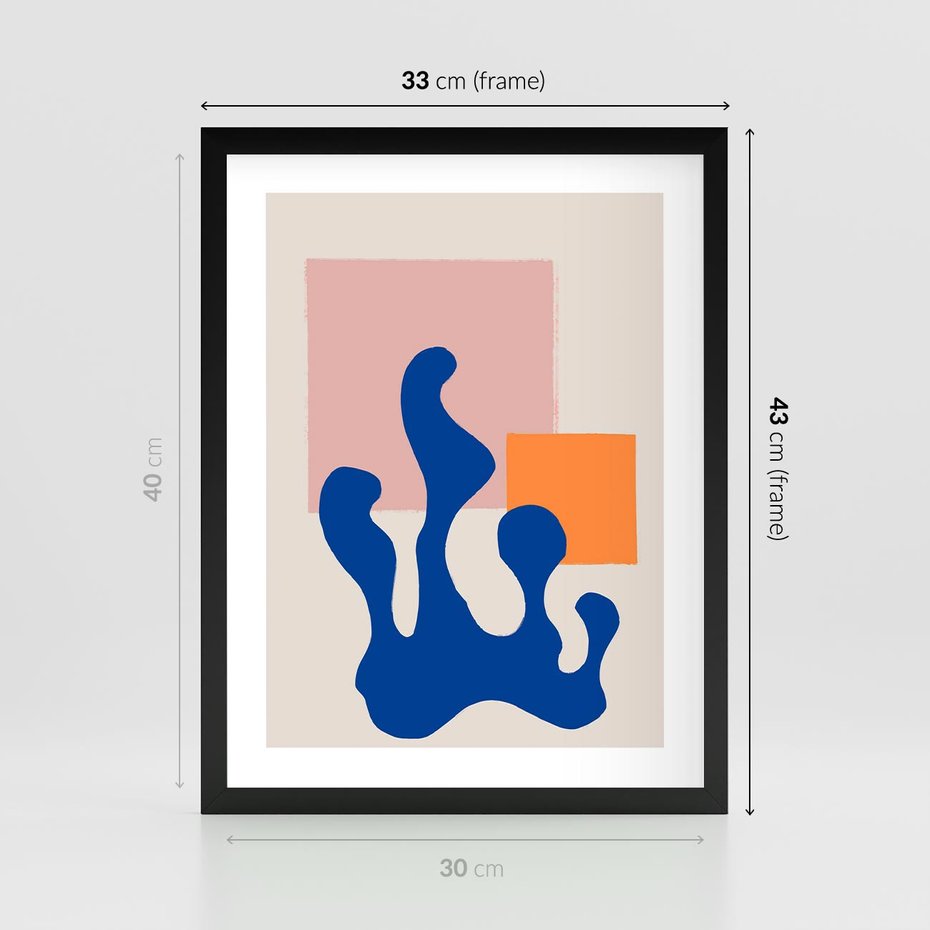 Plakat w ramie 30x40 - Bezgraniczna Galeria Plam - abstrakcja, nowoczesny plakat - rama czarna