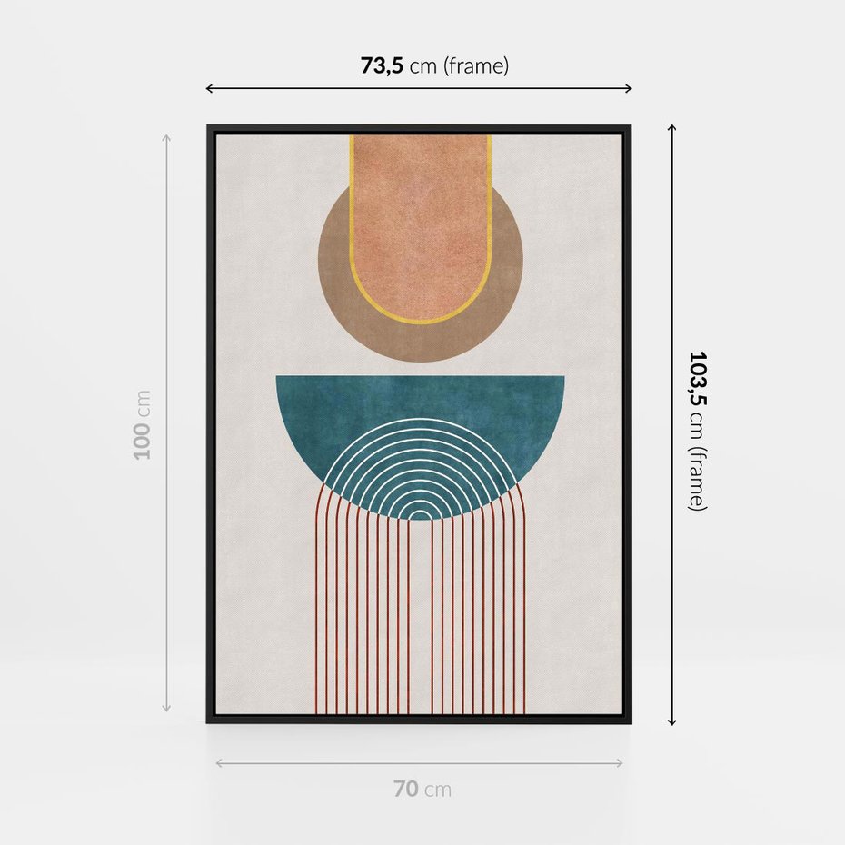 Obraz w ramie 70x100 - Odkrywanie duszy w farbach - kwiaty, pastelowe kolory - rama czarna