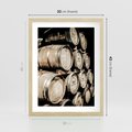 Plakat w ramie 30x40 - Tradycyjne Beczki - beczki, rustykalna fotografia - rama drewno