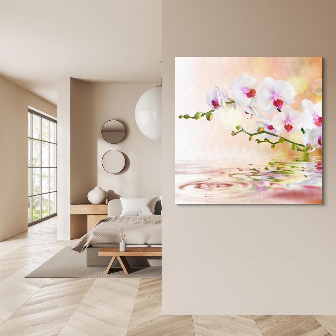 Obraz na płótnie 40x40 - Elegancja orchidei - orchidea, kwiaty