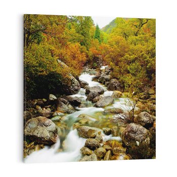 Obraz na płótnie 40x40 - Śpiew Strumienia - strumień, górski