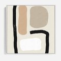 Obraz w ramie 50x50 - Kształtne Formy - geometryczne nieregularne kształty, nowoczesna kompozycja - rama biała