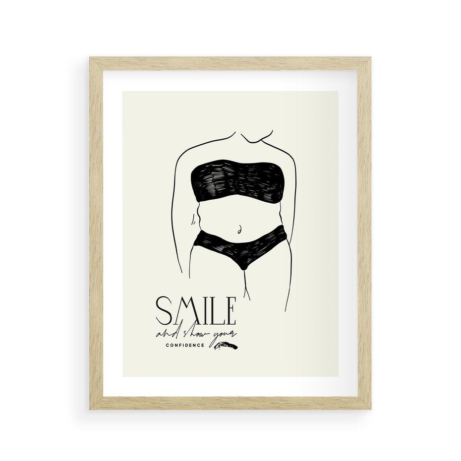 Plakat w ramie 40x50 - Opowieść Splątanych Energii - siła kobiecości, rysunek - rama drewno