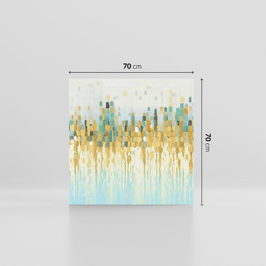 Obraz na płótnie 70x70 - Turkusowa Harmonia - abstrakcja, geometryczne plamki