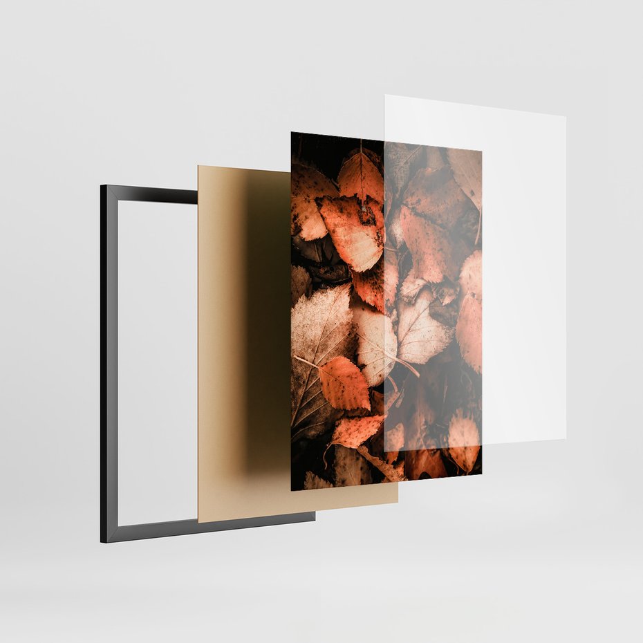 Zestaw obrazy w ramie 50x70 galeria - Jesień, typografia, napis - rama czarna
