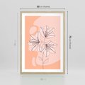 Plakat w ramie 50x70 - Kwiatowa Harmonia - minimalistyczny plakat, pudrowe kwiaty - rama drewno